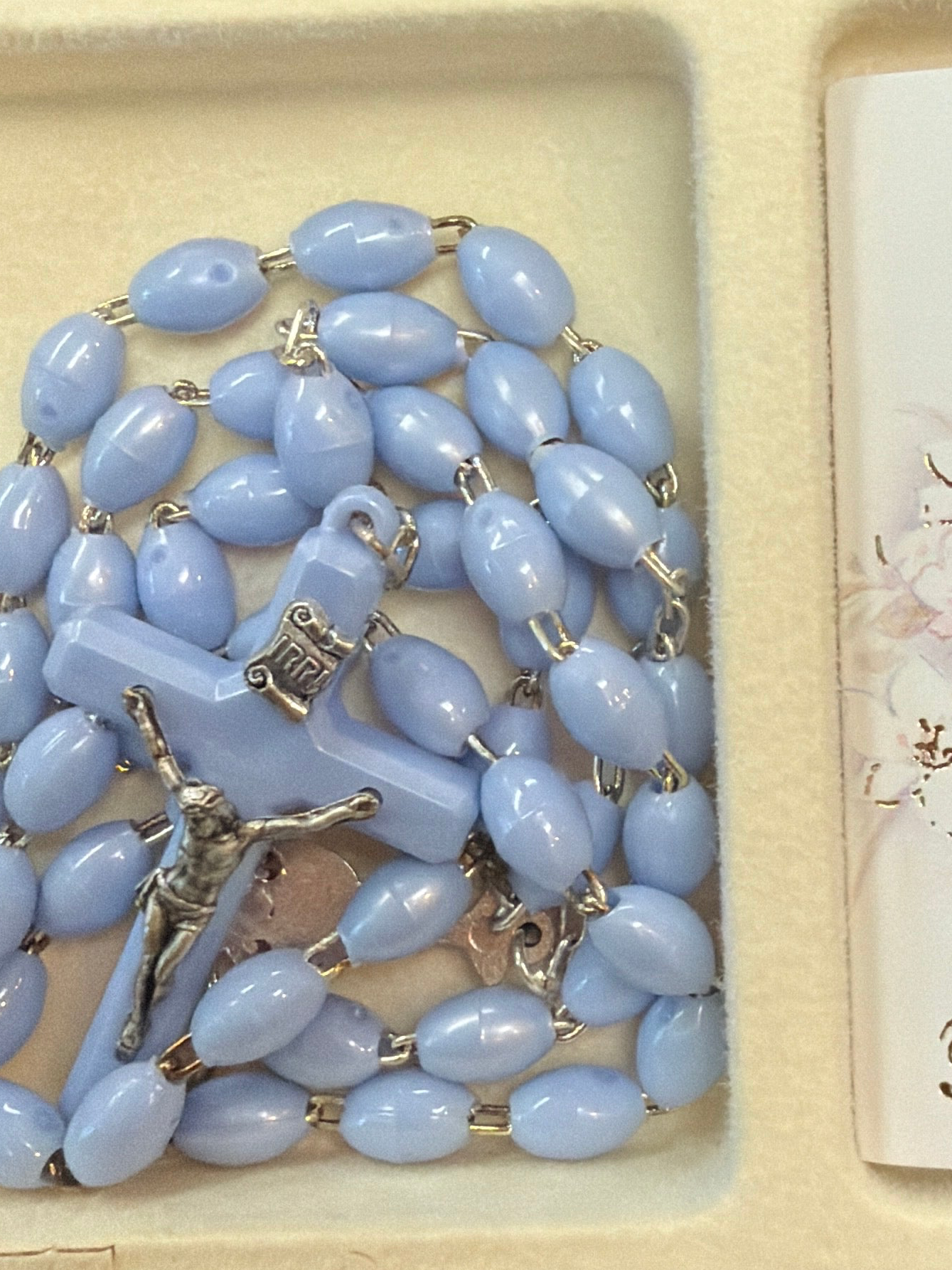 Plastic blue Rosary Beads 60055