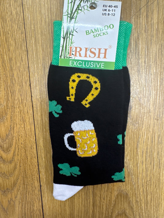 Bamboo Socks Beer Horseshoe