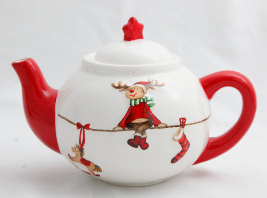 Christmas tea pot