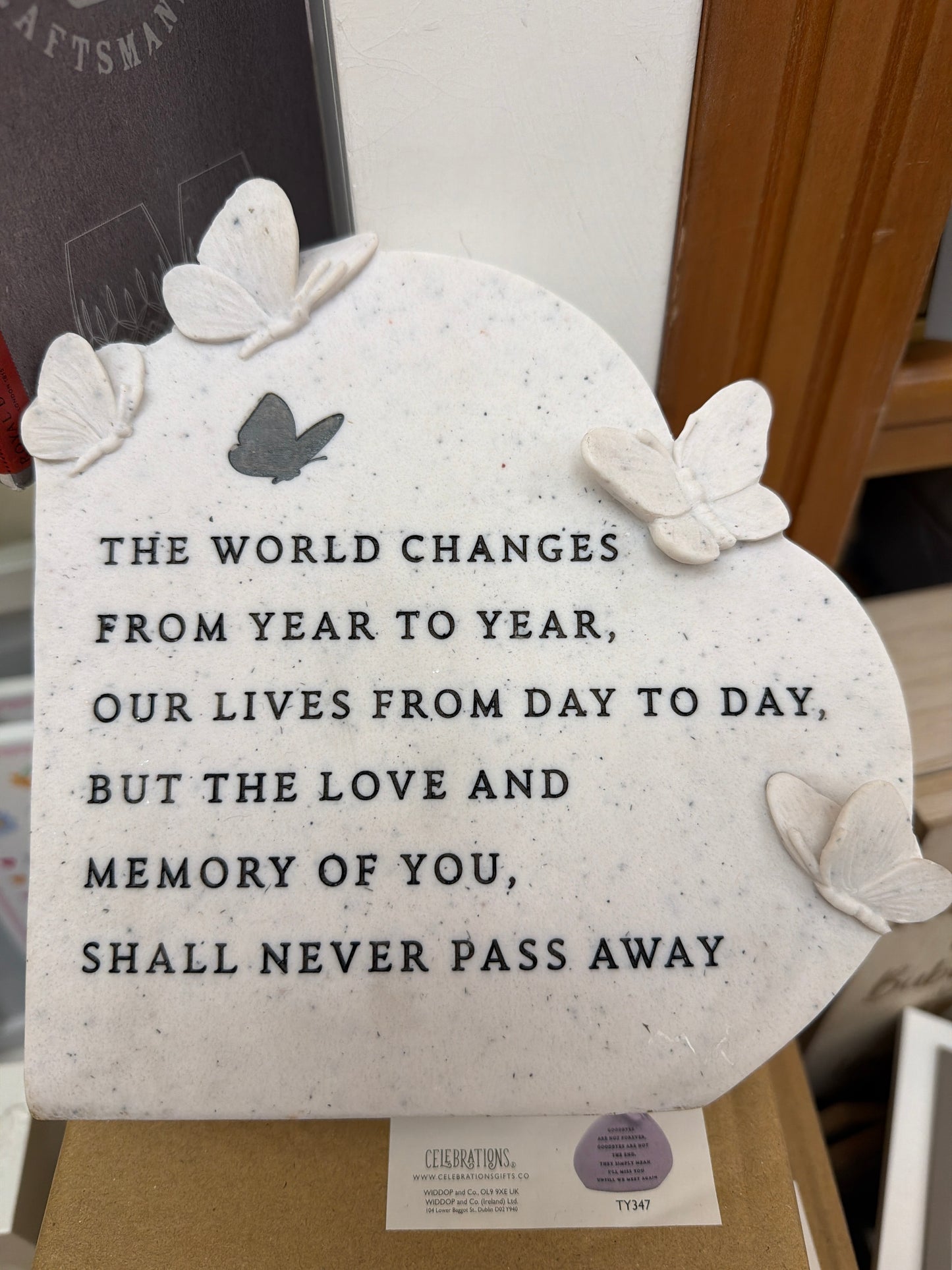 Thoughts of You Butterfly Graveside Standing Heart - The World