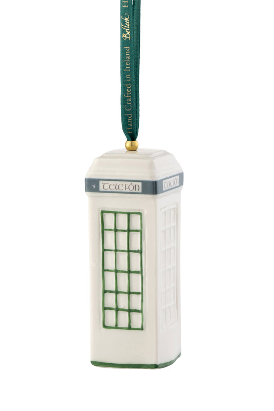 Belleek Green Telephone Box Ornament