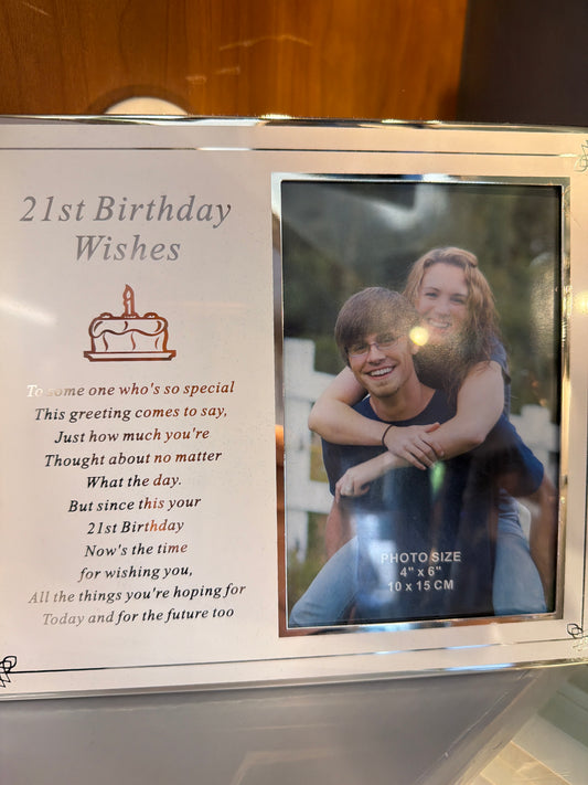 21st Birthday Frame 4x6