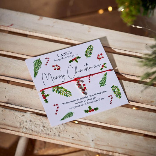 XMAS CARD CANDY CANE BRACELET