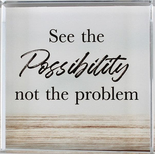 Glass Block Paperweight/The Possibility (50682)