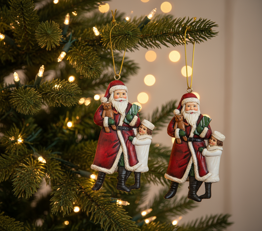 Traditional Santa tree trims