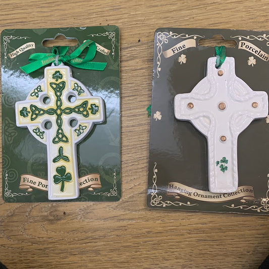 porcelain cross /hanging ornament