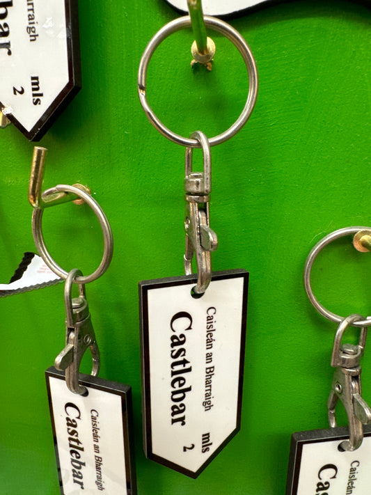Road Sign Castlebar Keyring
