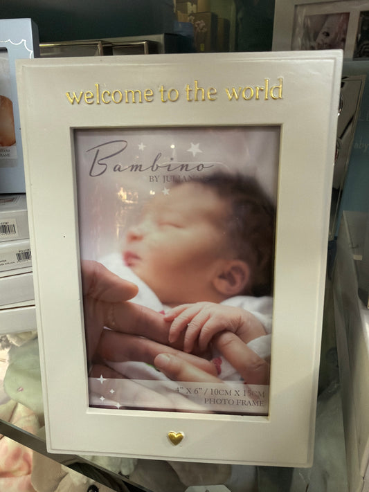 Bambino 'Welcome to the World' Photo Frame 4" x 6"