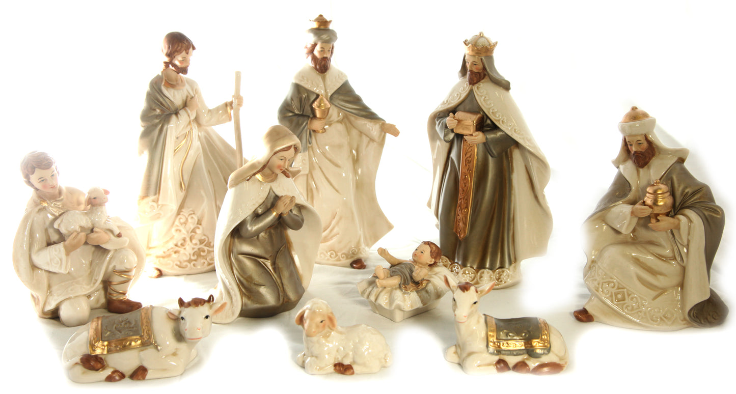 Porcelain Nativity set colour