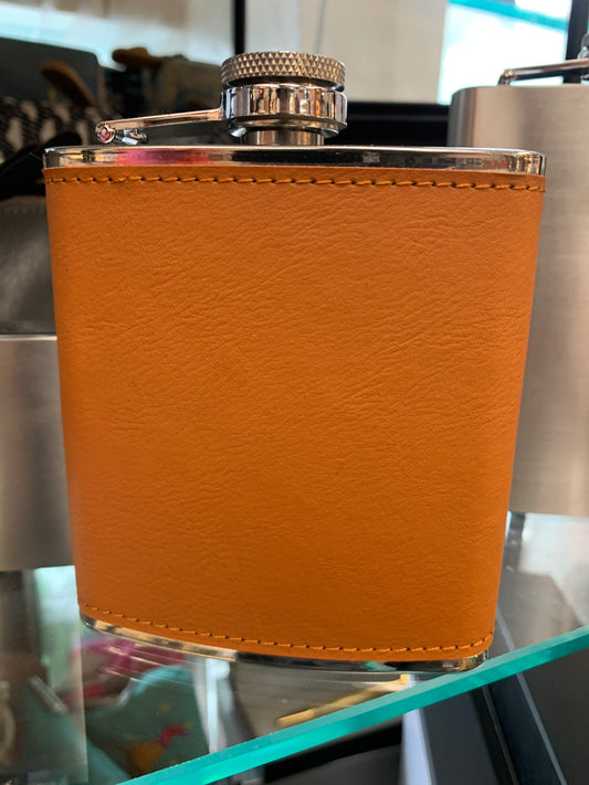 Hip Flask 6oz funnel Brown