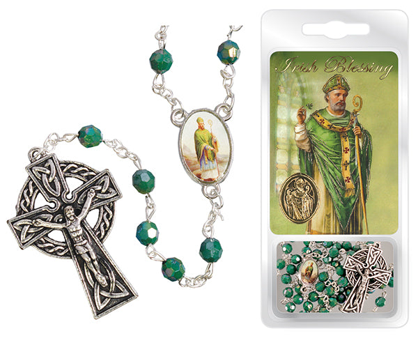 resin rosary & leaflet set / st patrick