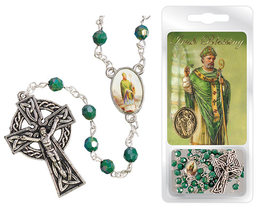 resin rosary & leaflet set / st patrick