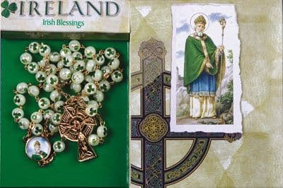 Plastic Luminous Rosary/Shamrock/Patrick   (6278)