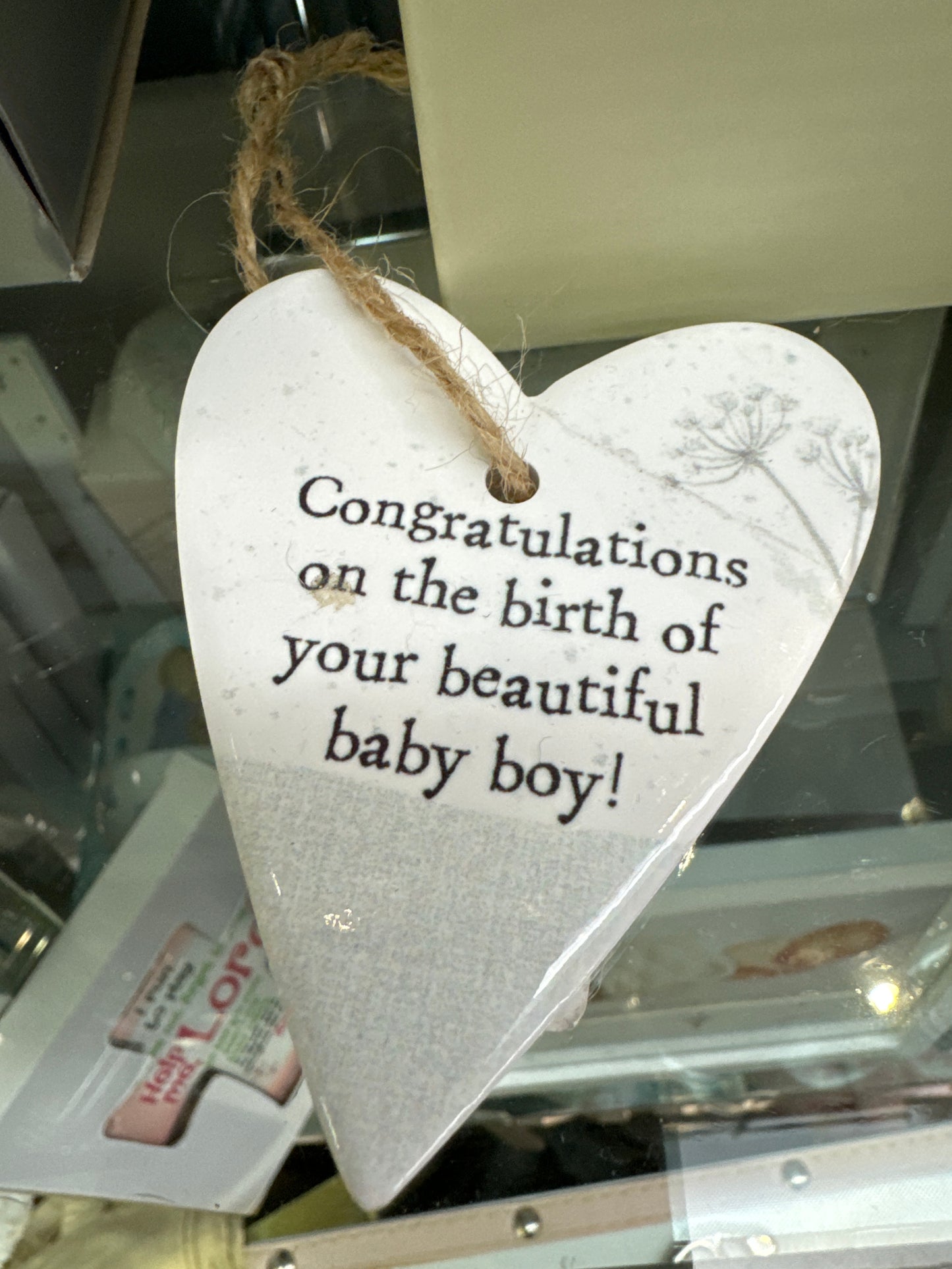 Ceramic Heart - Congratulations baby boy
