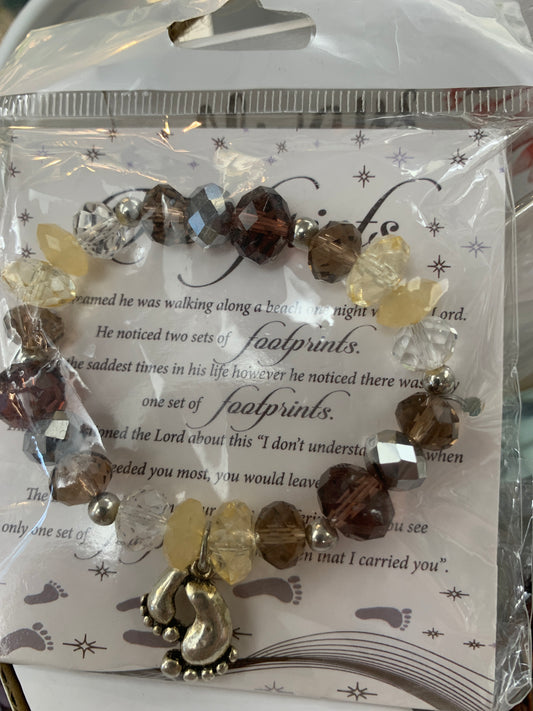 glass bracelet footprints bangle