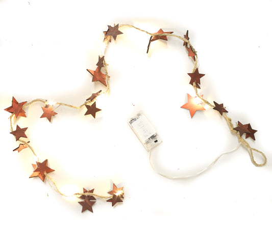 Wooden Red garland with small Stars