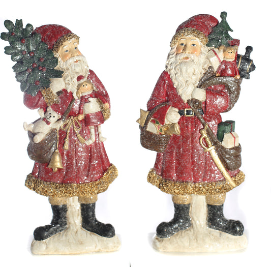 Traditional Santa w/gold trim 2ass