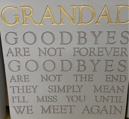 Thoughts of You Memorial Square Plaque - Grandad