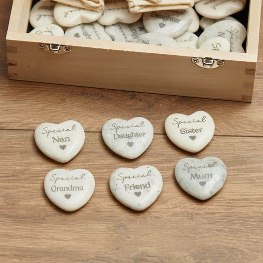 MARBLE FAMILY HEART STONE