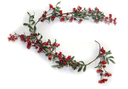 Garland with berries and leaves