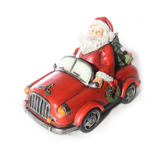 Santa in Red Car LED