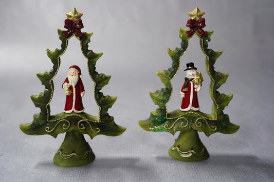 Christmas design tree with santa/snowman 2ass