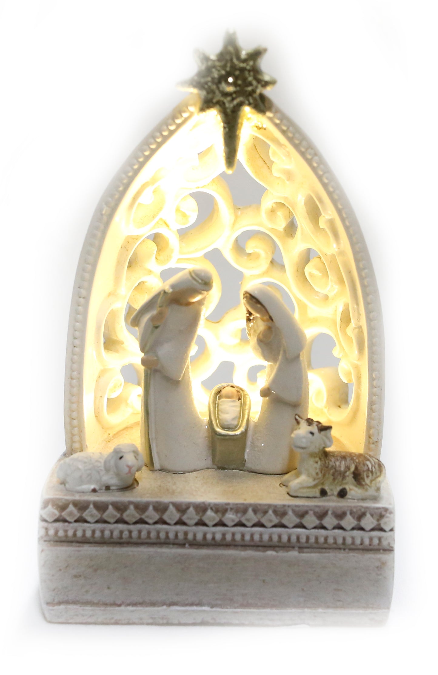 White Nativity with led