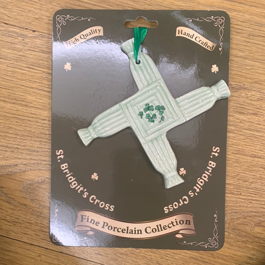 Ceramic St Brigids Cross Sage green