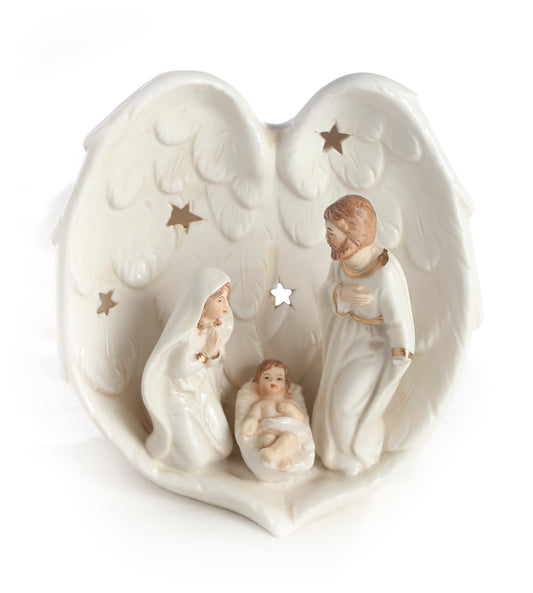 Porcelain Nativity Family t/light
