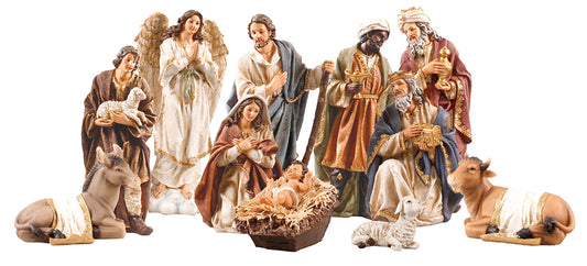 nativity set resin 11 figures