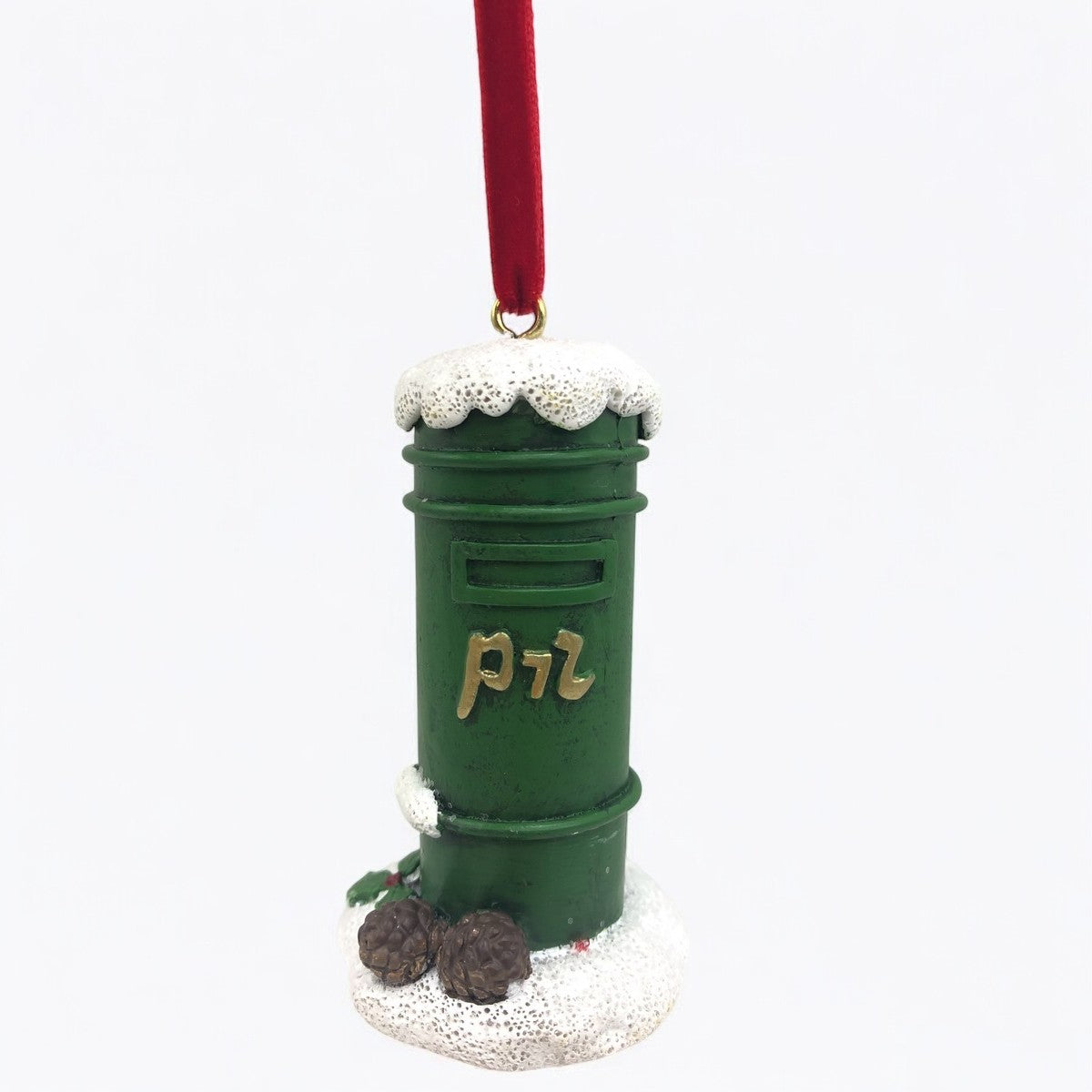 Irish Christmas post box tree trim 4.5x4.5x8cm