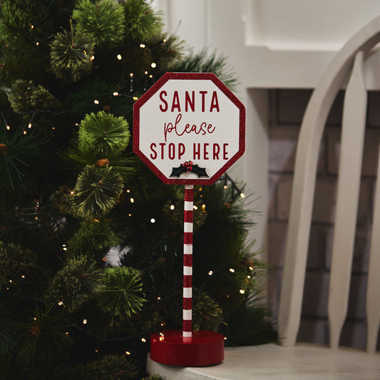 SANTA STOP HERE SIGN