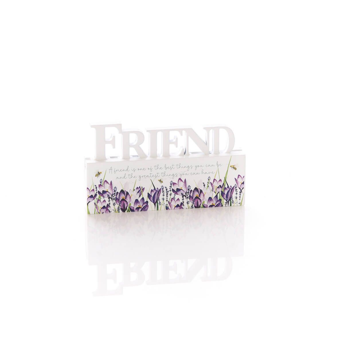 FRIEND CUTOUT BLOCK WHITE WOOD