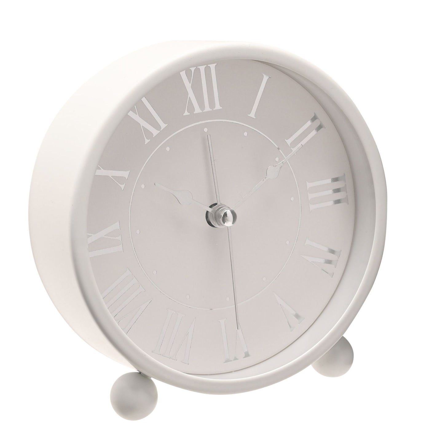 Metal Alarm Clock - 11cm White