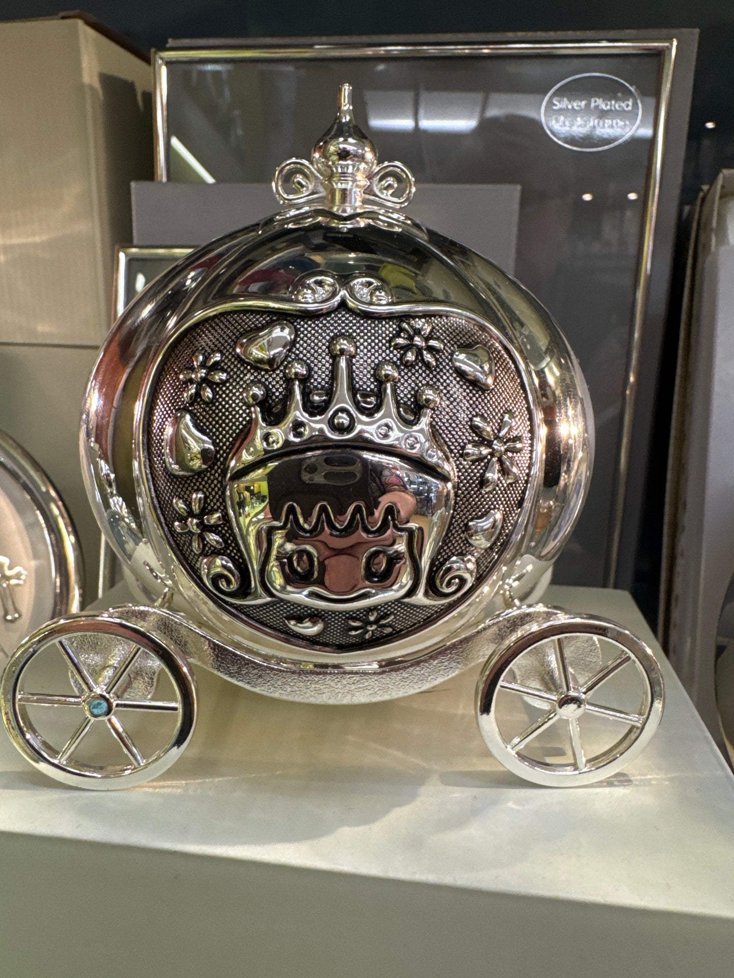 Silver Plated Coach Money Box
