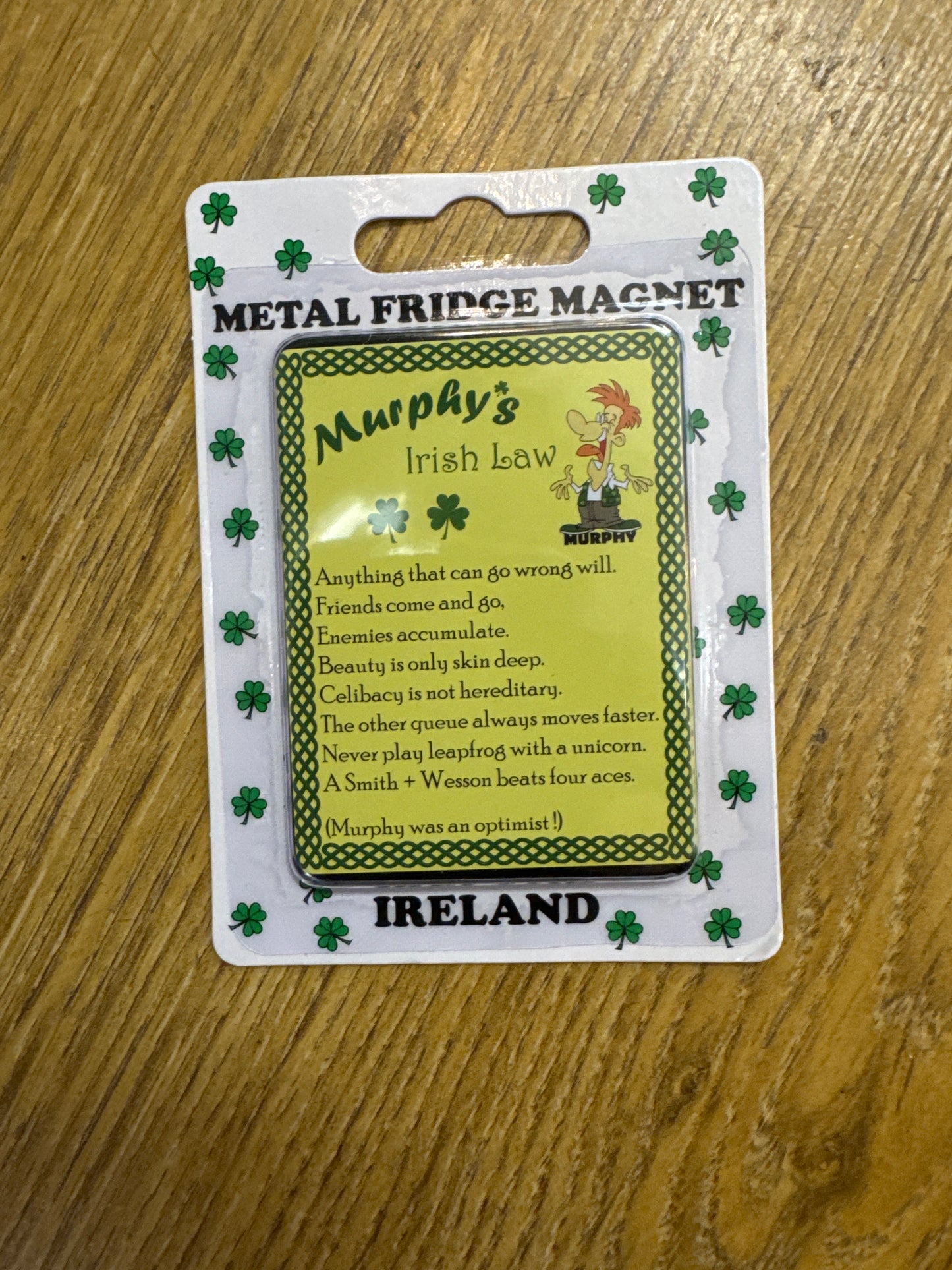 METAL FRIDGE MAGNET - Murphy’s Law