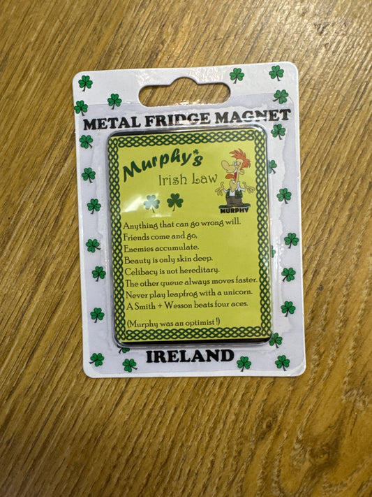 METAL FRIDGE MAGNET - Murphy’s Law