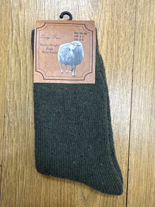 Socks Ragg Wool Olive Green