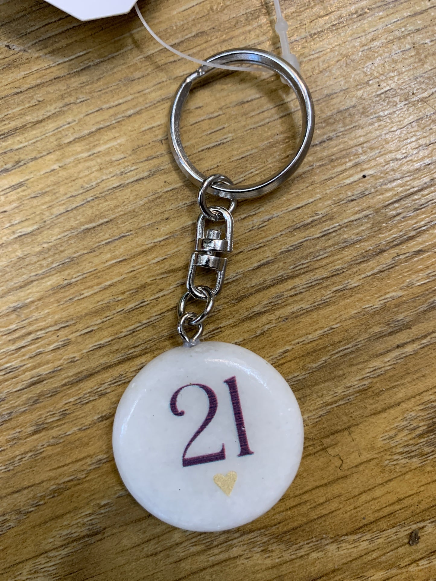 21St Birthday Stone Key Ring