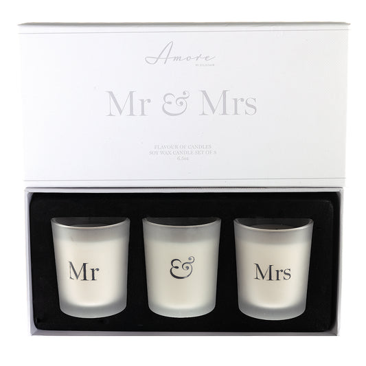 Amore Set of 3 Candles "Mr & Mrs"