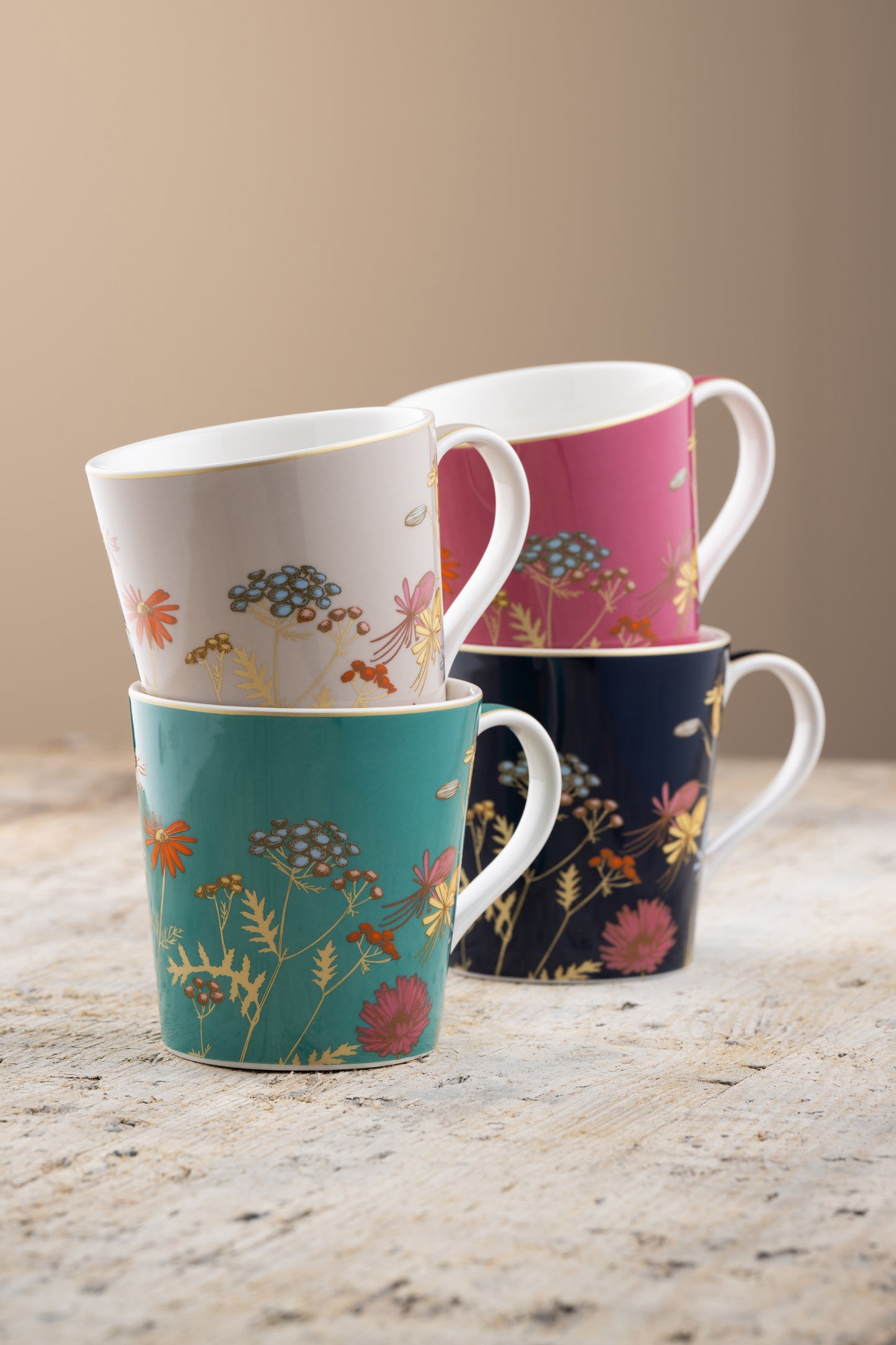 Aynsley Golden Meadow Mugs Set of 4