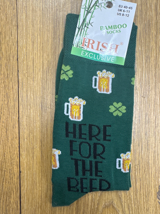 Bamboo Socks Here For The Beer