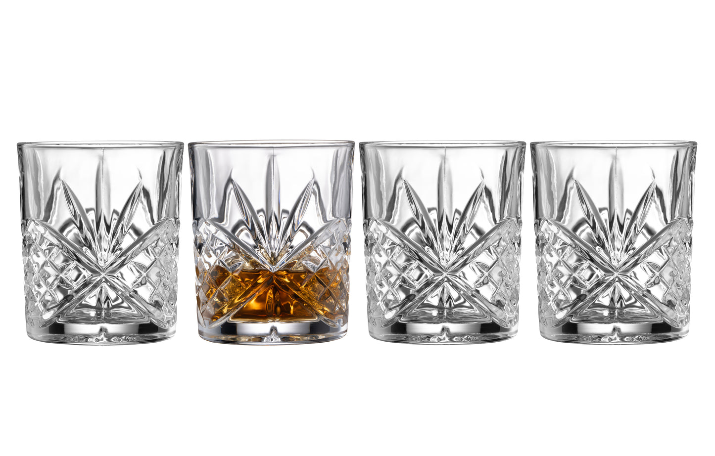 Galway Irish Crystal Inisheer Double Old Fashioned set of 4