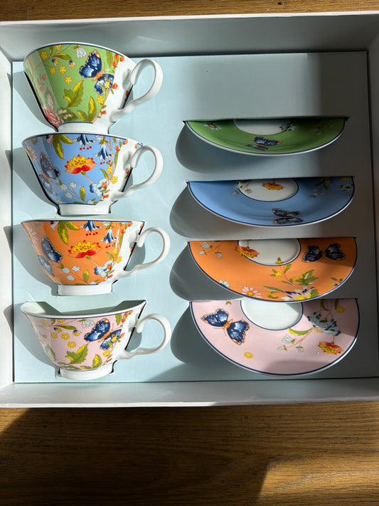 Aynsley Tea Cup & Saucer Sets of 4