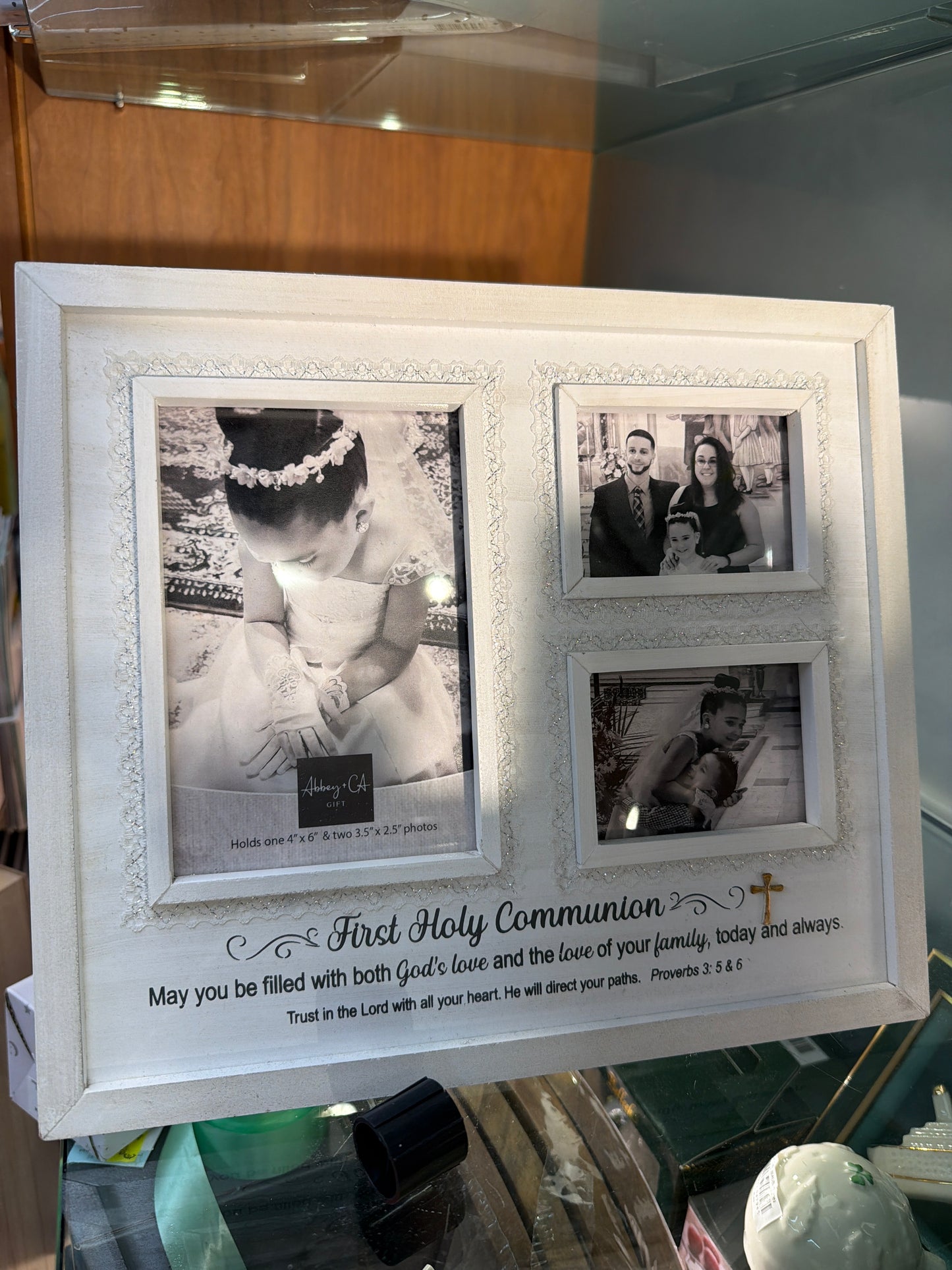 Communion Wood Photoframe/Symbolic   (C46296)