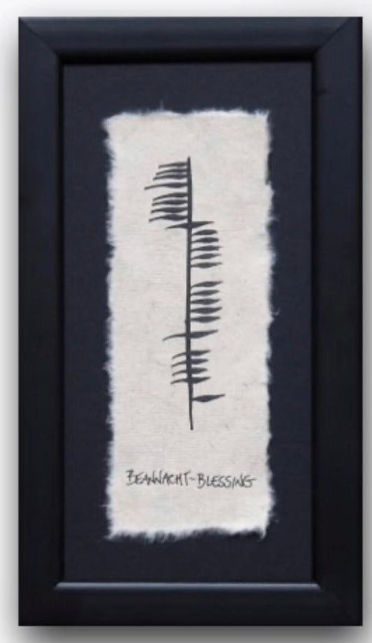 Ogham Wishes Beannacht - Blessings Frame