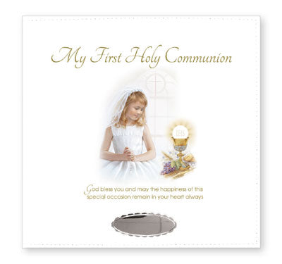 communion leatherette photo album / girl