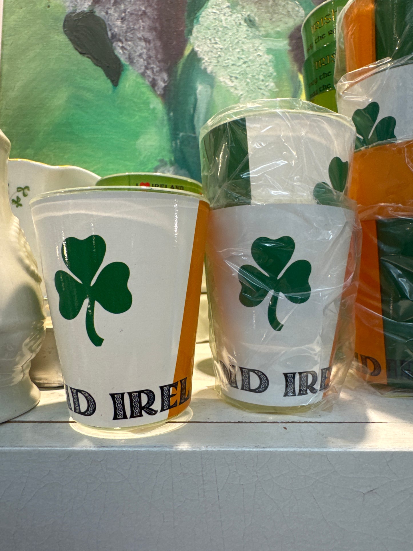Shot Glass Tricolour Shamrock Ireland