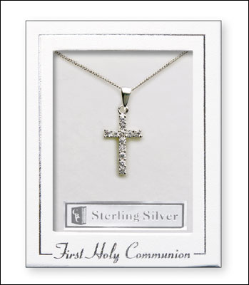 communion sterling silver necklet celtic communion cross