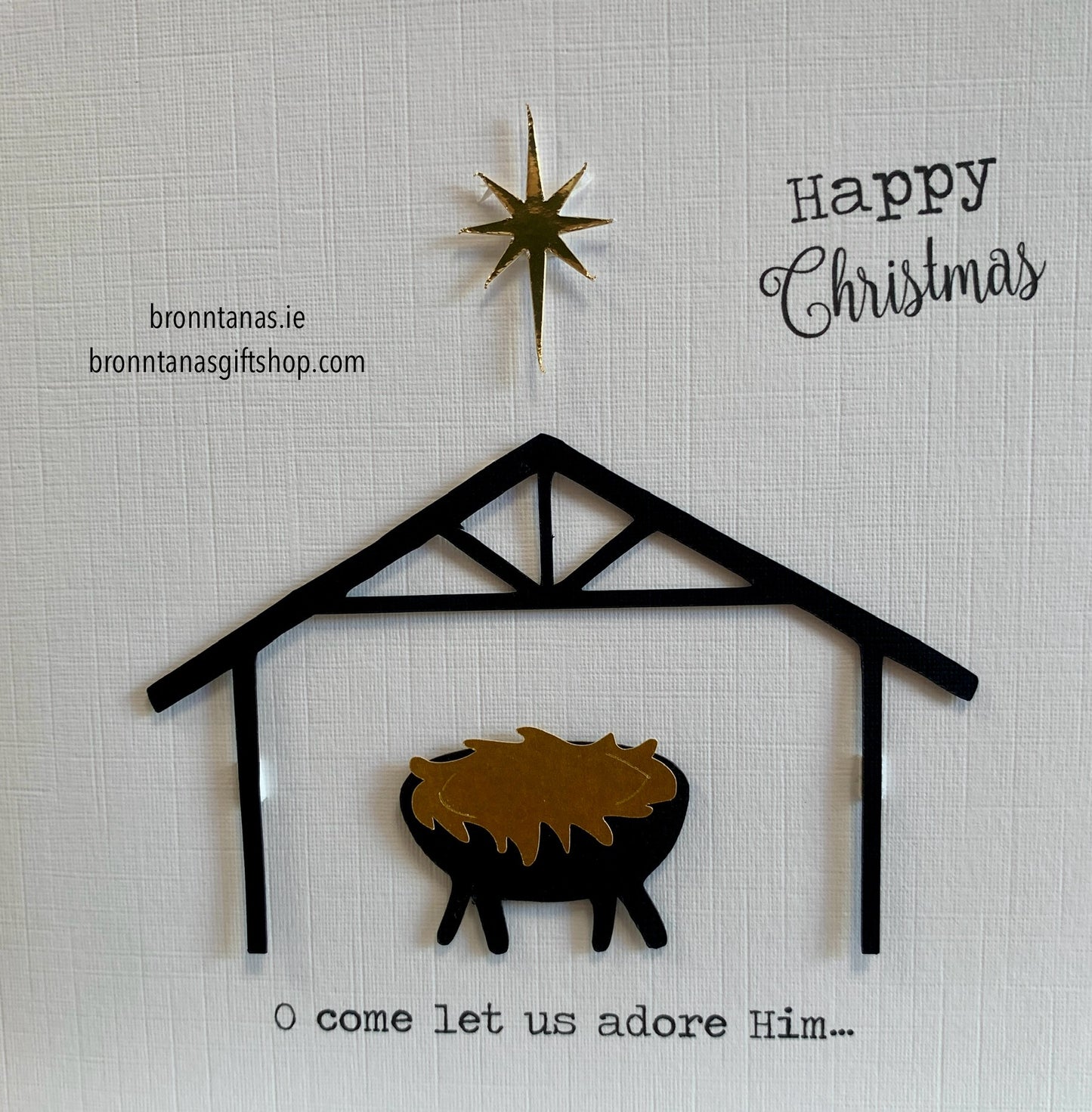 Handmade Nativity Manger Christmas Card